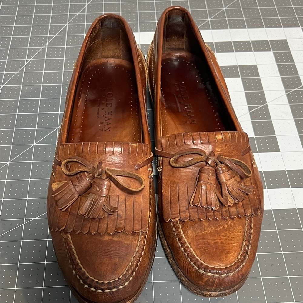 Cole Haan Men's Tan Leather Tassel Loafers sz 13M